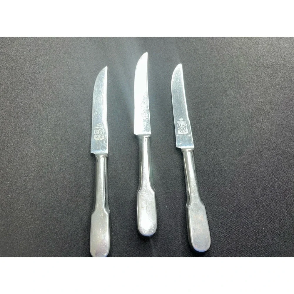 Set 3 Kirk & Matz‎ Classic Steak Knives Forged Stainless Sheffield England Rare